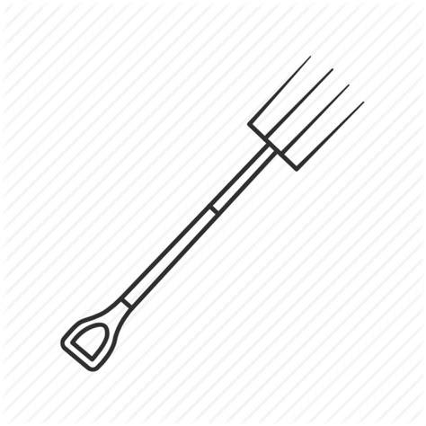 Pitchfork Line Tool Tableware Kitchen Utensil Free Icon Library