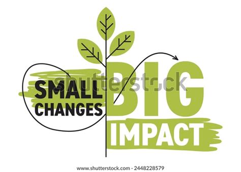 Small Changes Big Impact Slogan Used Stock Vector Royalty Free