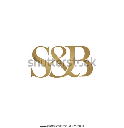 Sb Initial Logo Ampersand Monogram Golden Vector De Stock Libre De