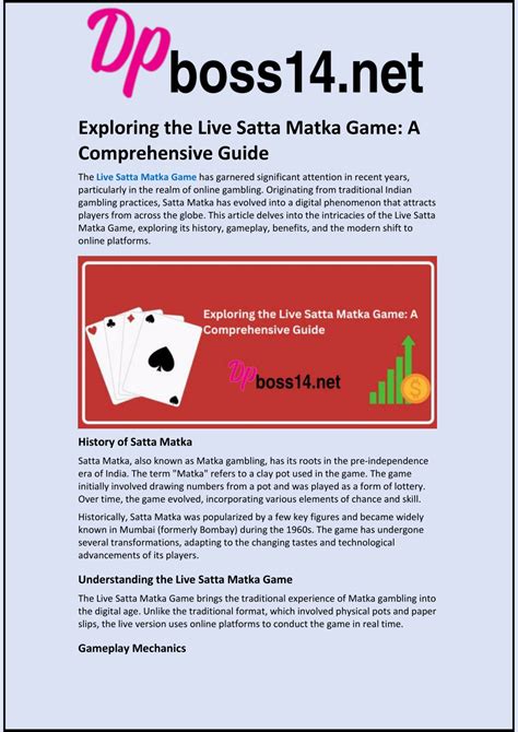 PPT Exploring The Live Satta Matka Game A Comprehensive Guide