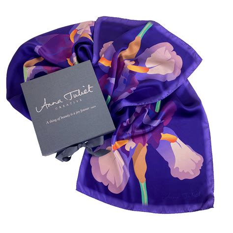 Long Silk Scarf Hot Pink Tulip On Sky Blue By Anna Juliet Creative