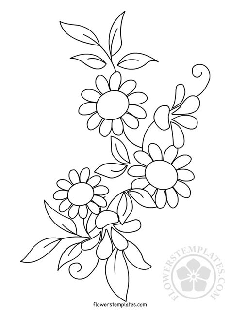 Floral Pattern Embroidery Printable Flowers Templates