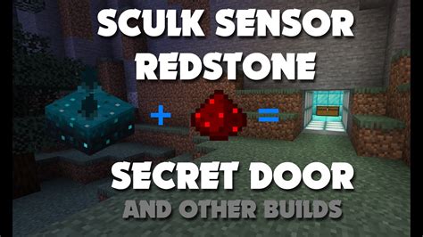 Sculk Sensor Redstone Secret Door And Other Builds Youtube