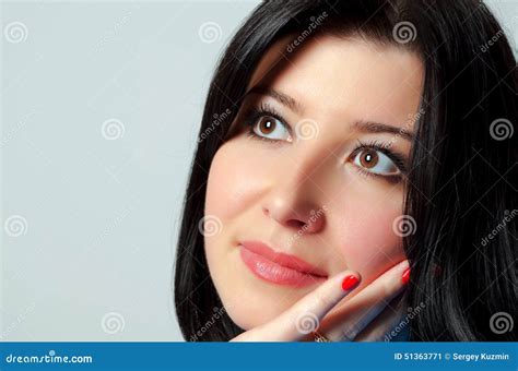 Beautiful Well Groomed Womans Face Stock Image Image Of