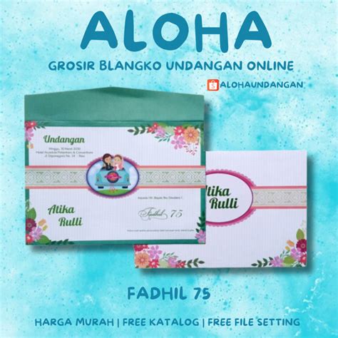 Jual BLANGKO UNDANGAN NIKAH MURAH FADHIL 75 Aloha Undangan Shopee