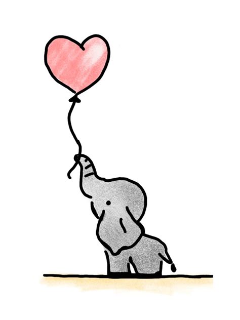 Elephant Holding Balloons