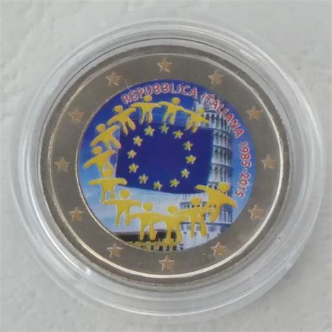 Moneda Conmemorativa Italia A Os Bandera De Europa En Color Sin