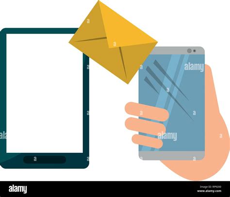 Smartphones Email Sending Symbol Stock Vector Image Art Alamy