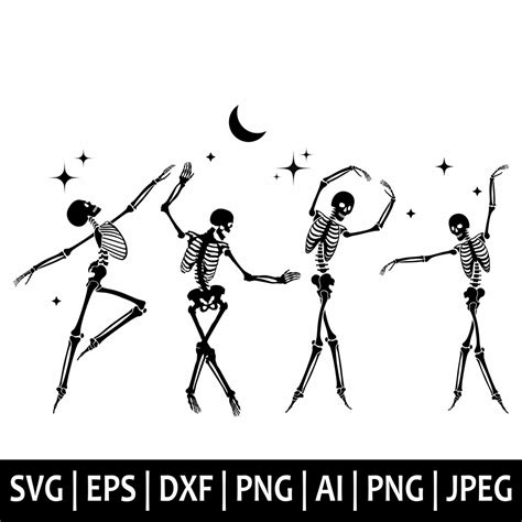 Dancing Skeletons Svg Halloween Svg Skeletons Halloween Svg Etsy