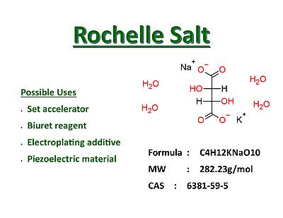 G Rochelle Salt Potassium Sodium Tartrate Tetrahydrate Ebay