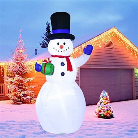 Dearhouse Ft Inflatable Christmas Snowman With Gift Bag Led Lights