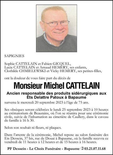 Monsieur Michel Cattelain Pompes Fun Bres Dessein