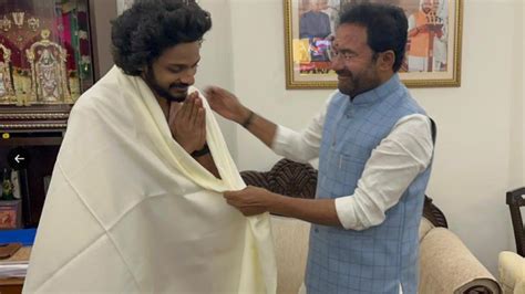 Union Minister Kishan Reddy Praises HanuMan Meets Teja Sajja In Delhi