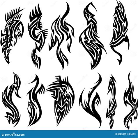 Tribal Tattoo Set Vector Stock Vector Illustration Of Tribal 4525305