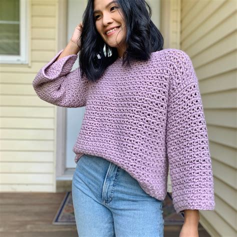 Chunky Crochet Sweater Pattern Pdf And Video Tutorial Etsy