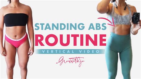 10 Min Standing Abs Workout To Get A Small Waist No Equipment And No Jumping Youtube