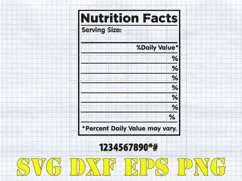 Free Editable Nutritional Facts Template Nutrition Label Vector At