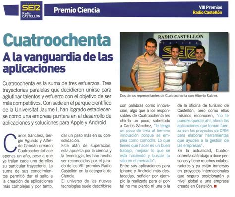 Cuatroochenta premio Ciencia 2011 de Radio Castellón Cadena Ser 480