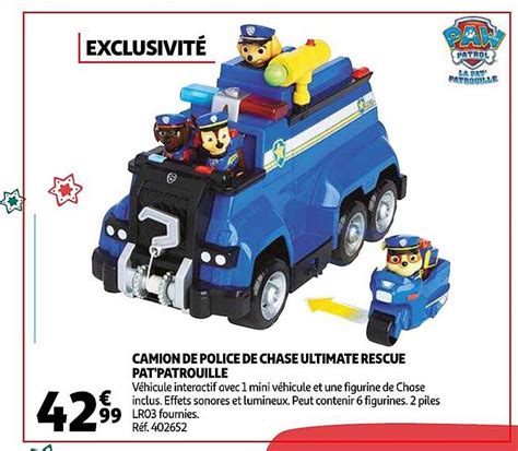 Promo Camion De Police De Chase Ultimate Rescue Pat Patrouille Chez