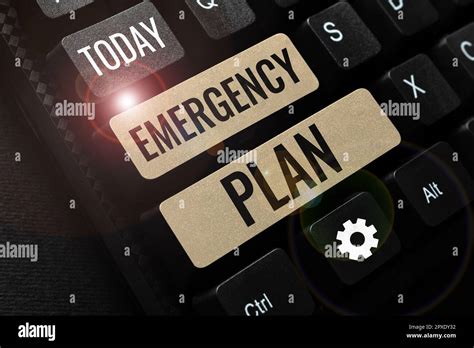 Sign Displaying Emergency Plan Business Concept Procedures For Response To Major Emergencies Be