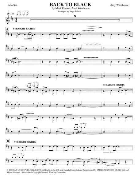 Back To Black Arr Jorge Juárez By Amy Winehouse Sheet Music For Alto