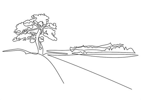 Premium Vector Continuous One Line Drawing Of Nature Tree Vector