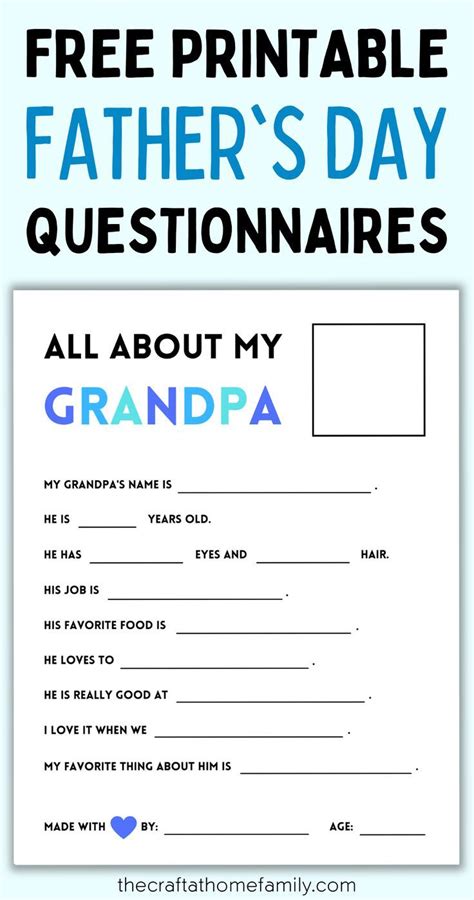 All About My Daddy Grandpa And Stepdad Free Printable Fathers Day