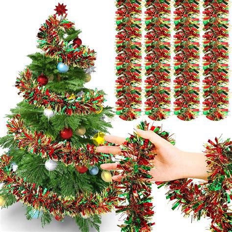 Amazon Dilunave 40 Feet Christmas Tinsel Garland Metallic Tinsel