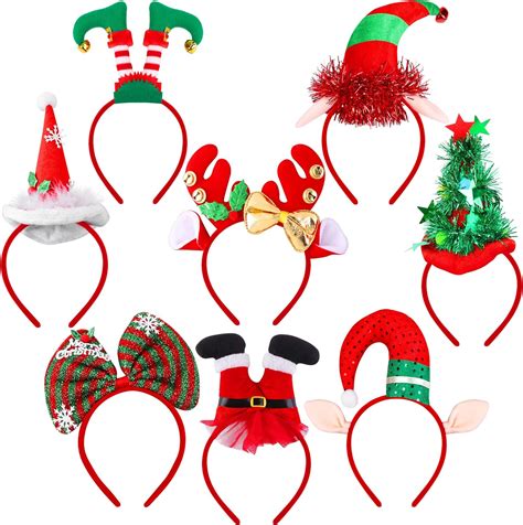 Amazon Fovths 8 Pack Christmas Headbands With 8 Different Designs