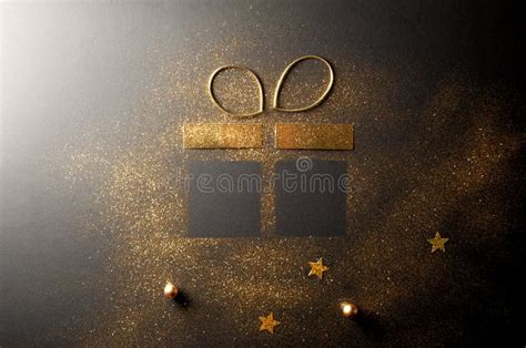 Gold Glitter Gift Box Stock Image Image Of Gold Present 201184469