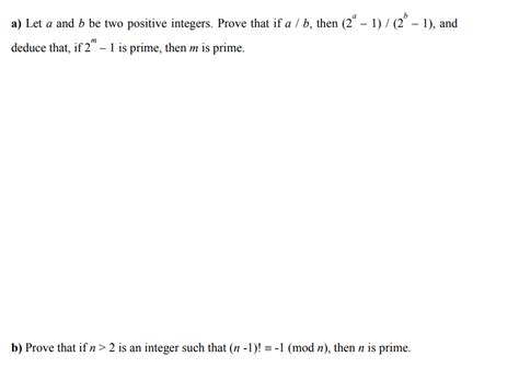 Solved A Let A And B Be Two Positive Integers Prove That