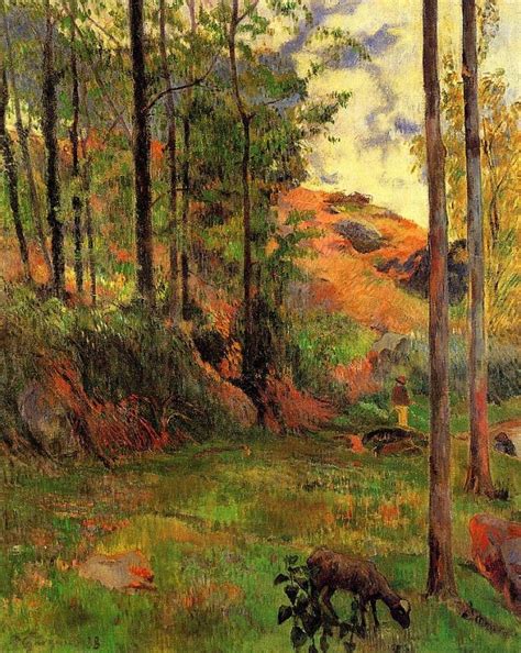 Paul Gauguin Chemin En Bas De Pont Aven 1888 Landscape Paul