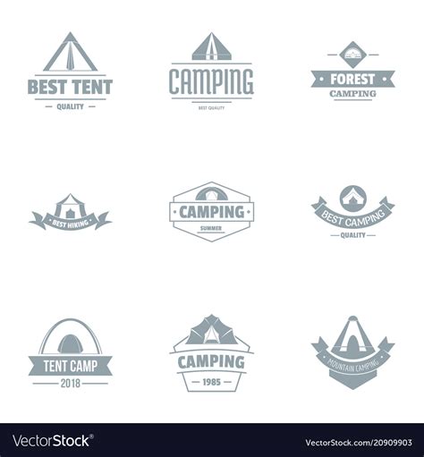 Awning Logo Set Simple Style Royalty Free Vector Image