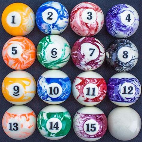 Marbled Pool Ball Set Sfels 201