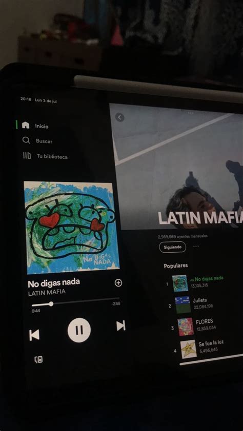 Captura De Pantalla Spotify Latin Mafiano Digas Nada Instagram Photo