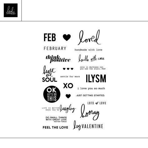 Digital February Captions Stamp Heidi Swapp Shop