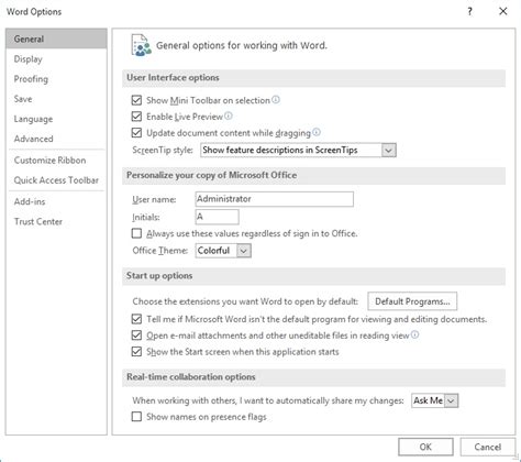 Selecting Tabs In Dialog Boxes Microsoft Word