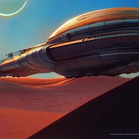 Detailed Painting Of Dune Movie Spaceship Cinestill 5 Stable