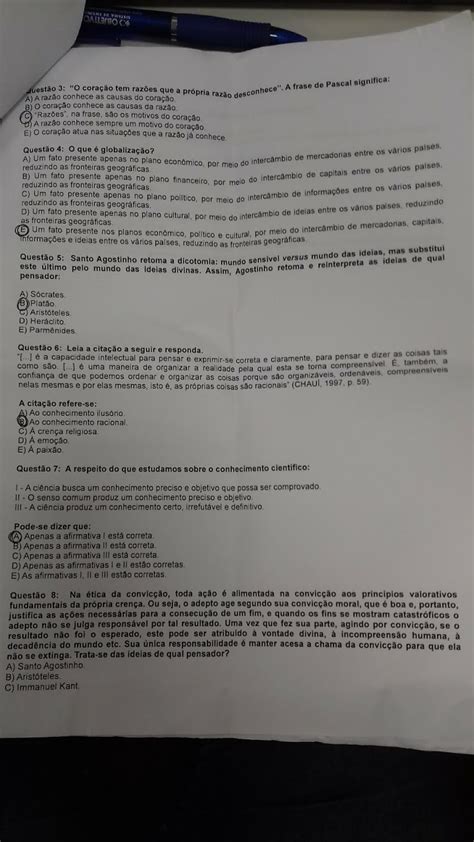 Prova Filosofia Comunicação e Ética 2 folha Filosofia Comunicação