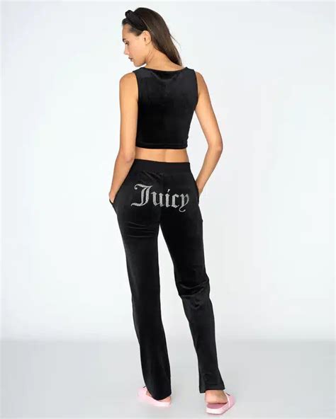 Buy Juicy Couture Classic Velour Diamante Del Ray Pant Black