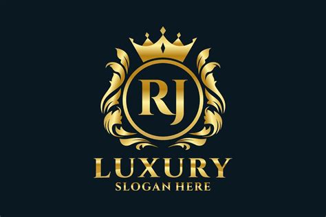 Initial RJ Letter Royal Luxury Logo Template In Vector Art For