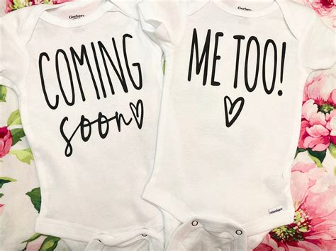 Twins Pregnancy Announcement Coming Soon Onesies ® Bodysuits Etsy