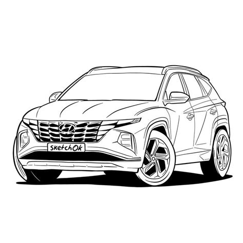 How To Draw A Hyundai Tucson Hyundai Tucson Car Drawings