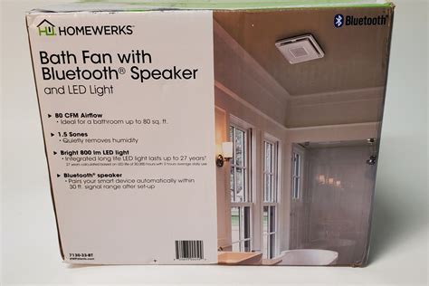 Homewerks Bath Fan W Bluetooth Speaker Led Light White Bt