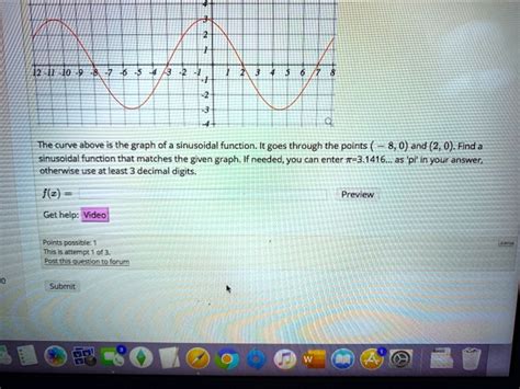 Solved The Curve Above Is The Graph Of A Sinusoidal Function It Goes