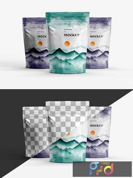 Stand Up Zip Lock Pouch Mockup 57M4F3K FreePSDvn