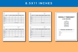 Weekly Timesheet Log Book KDP Interior Graphic By MetaDesigns