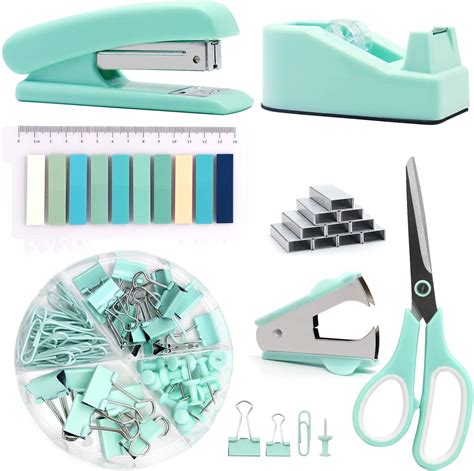 Amazon Green Office Supplies Upiho Teal Desk Accessories Stapler