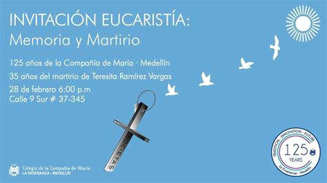 Invitación a Eucaristía Feb 28 Colegio La Enseñanza Medellín