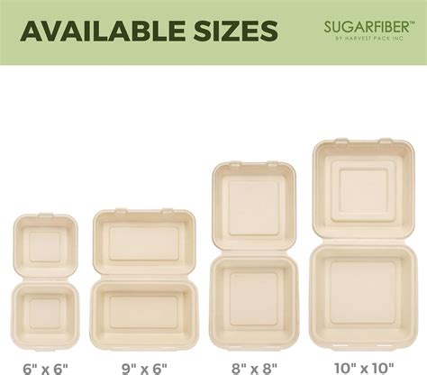 Compostable Clamshell Take Out Food Containers Natural Disposable